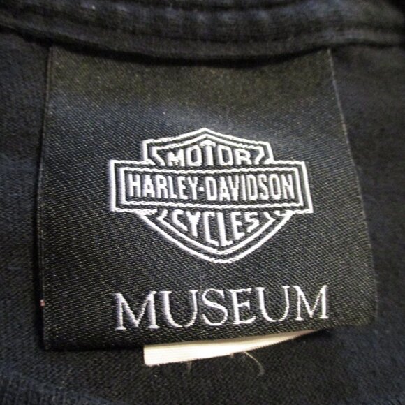 Harley Davidson Museum Men Large Black Red White Graphic Long Sleeve Shirt - Picture 11 of 12